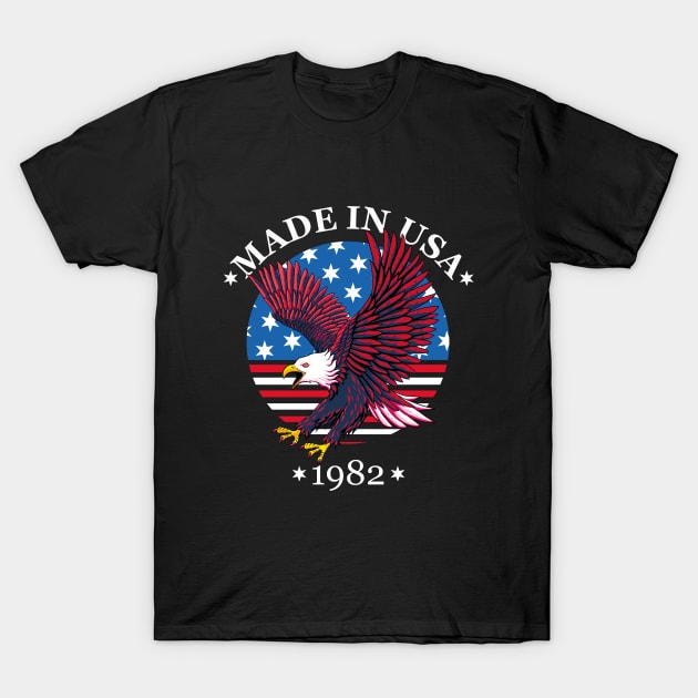 Made in USA 1982 - Patriotic National Eagle T-Shirt by TMBTM